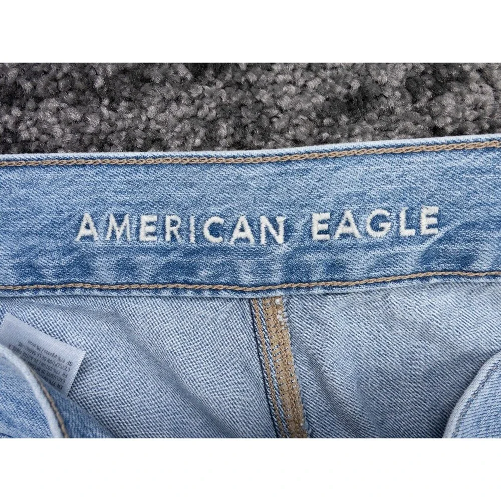 American Eagle Cargo Joggers Womens 4 Blue Stretch Distressed Denim Outdoor